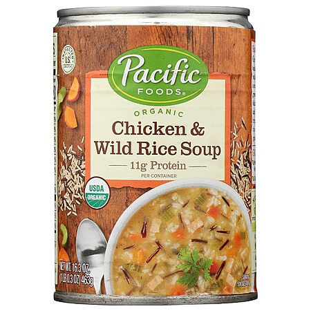 12-Pack 16.3-Ounce Pacific Foods Organic Chicken & Wild Rice Soup $19. ...