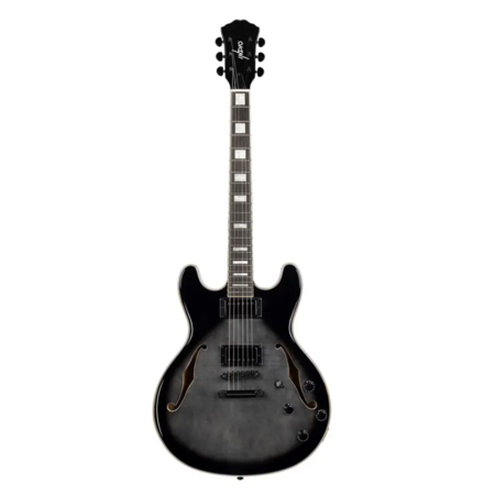 Monoprice Indio Boardwalk Flamed Maple Semi Hollow Body Electric Guitar (Charcoal) $130 + Free S&H