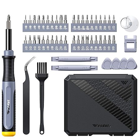 Wesdut 52-in-1 Small Precision Screwdriver Set w/ Magnetic Tip (Blue) $5.99 + Free Shipping w/ Prime or on $35+