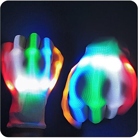 VICAITOYS LED Light-Up Gloves w/ 6 Flashing Modes (2-Pack) $3.98 + Free Shipping w/ Prime or on $35+