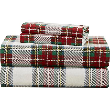[Prime] Comfort Spaces 3-Piece Twin Cotton Percale Sheet Set (Scottish Plaid Red) $13.99 + Free Shipping