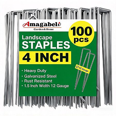 100-Pack 4" Amagabeli 12-Gauge Galvanized Steel U-Shaped Landscape Staples $3.49 + Free Shipping w/ Prime or on $35+