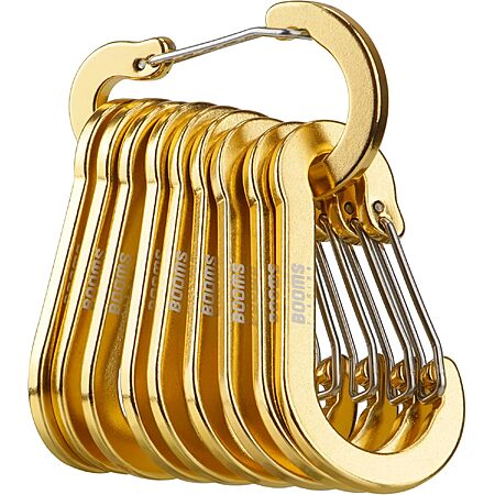 10-Pack 3.1" Booms Fishing Aluminum D-Ring Keychain Carabiner Clips (Deep Blue or Gold) $4.99 + Free Shipping w/ Prime or on $35+