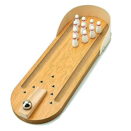 Tabletop Mini Wooden Bowling Game Set