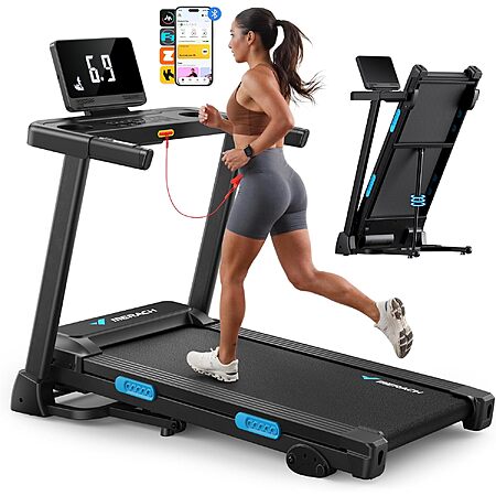 MERACH 300-Lb Capacity Foldable Treadmill w/ 6% Manual Incline