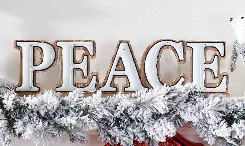 24" Holiday Time Peace Sign Table-Top Christmas Decoration $3.75 & More - Walmart