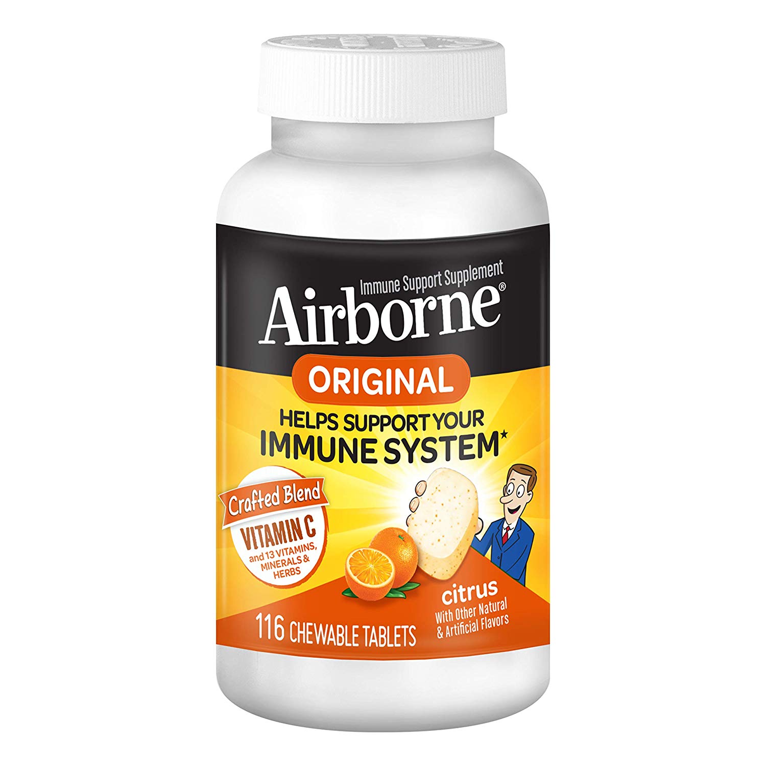 116-Ct. Airborne Vitamin C 1000mg Citrus Chewable Tablets $15.31 5% or Less AC w/s&s & More