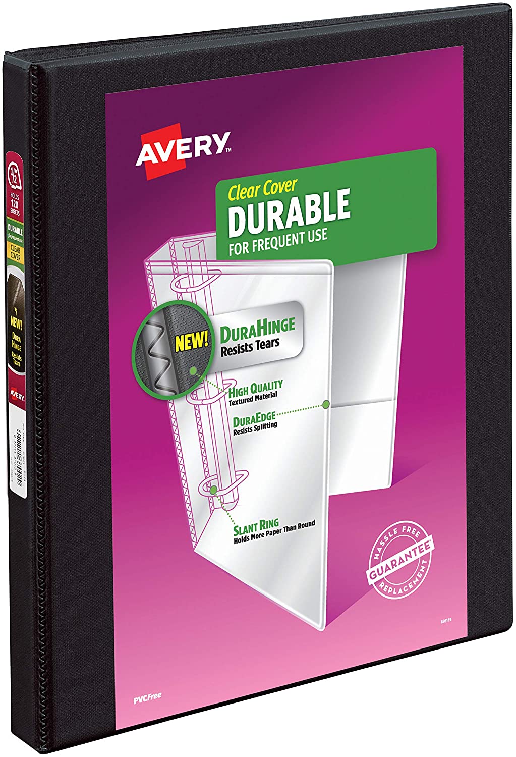 Avery 17001 Durable View Binder w/Slant Rings, 11 x 8 1/2, 1/2 inch, Black $1.27 - Amazon / Walmart