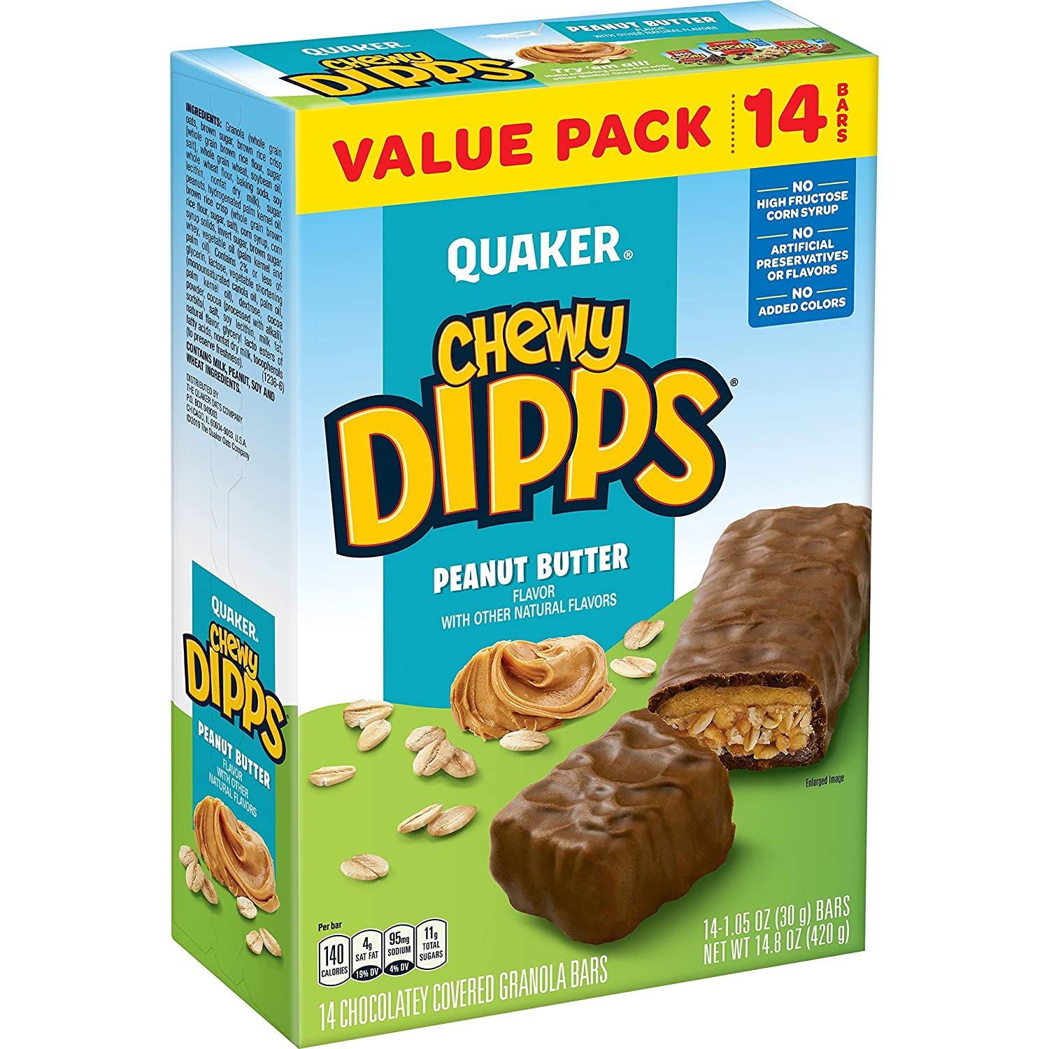 14-Count Quaker Chewy Dipps Chocolatey Covered Granola Bars (Peanut Butter) $2.80 w/ Subscribe & Save