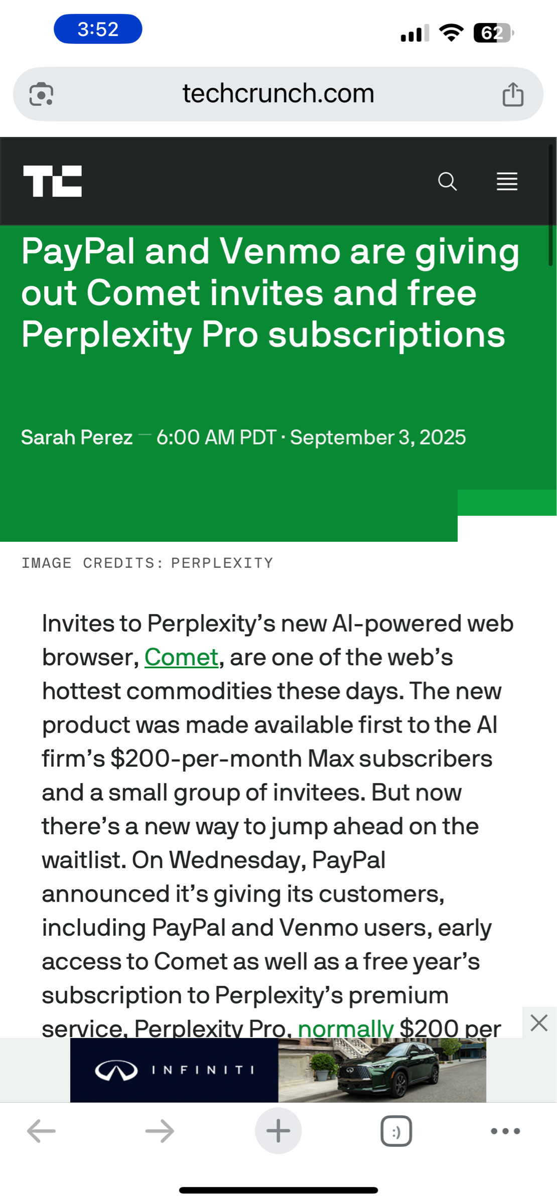Comet invites and free Perplexity Pro subscriptions