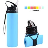 Collapsible Silicone Water Bottle 20oz $4 Amazon prime