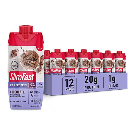 12-Pack 11-Oz SlimFast 20g Protein Meal Replacement Shakes (Various Flavors) $16.24 + Free Shipping w/ Prime or on $35+