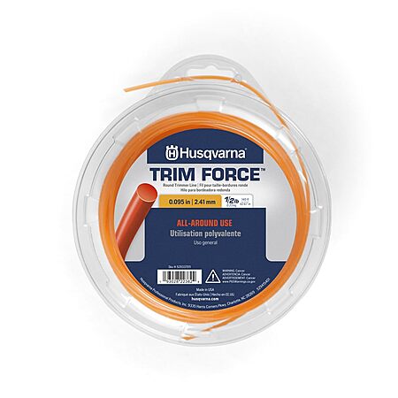 Husqvarna TrimForce Spooled Round String Trimmer Line (Orange, .095" x 140') $3.58 + Free Shipping w/ Prime or on $35+