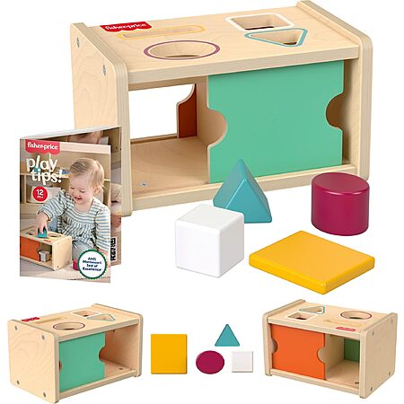 5-Piece Fisher-Price Baby Sort & Find Wooden Shape-Sorter Learning Activity Box $9.95 + Free Shipping w/ Prime or on $35+