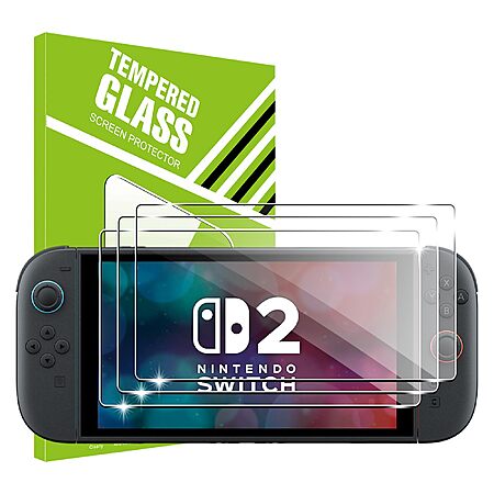 Nintendo Switch 2 Screen Protector-HD Tempered Glass (3 Pack) $3.25 + Free Shipping w/ Prime or on $35+