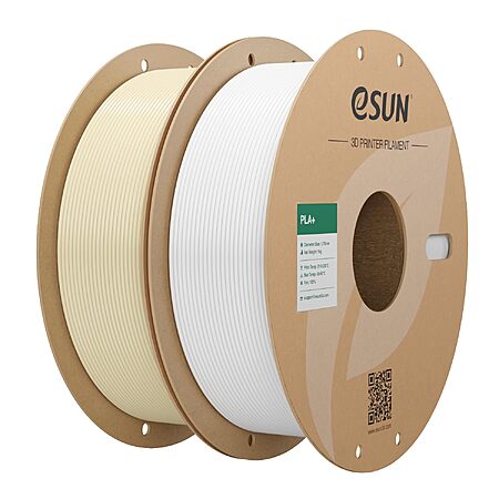 eSUN 2-Pack PLA+ Filament 1.75mm, 3D Printer Filament(Bone White+Cold White) $21.1