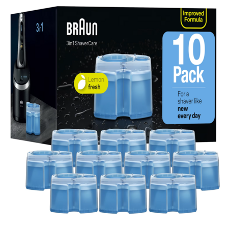 10-Pack Braun Clean & Renew Electric Shaver Cleaner Refill Cartridges ...