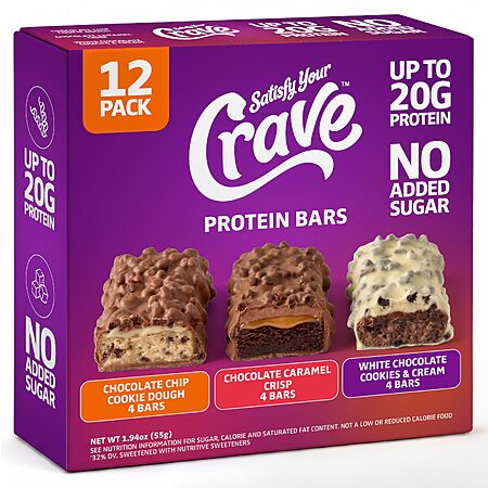 12-Pk 1.94-Oz Satisfy Your Crave Protein Bars $13.60 w/ S&S