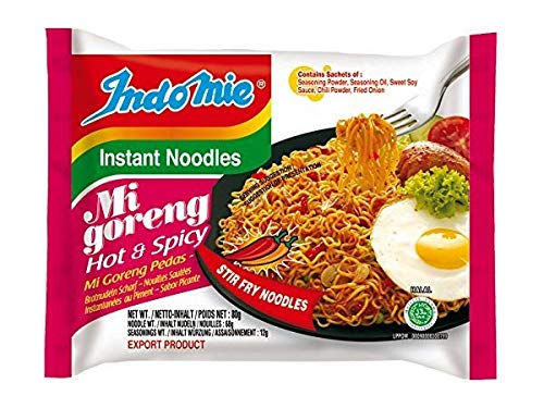 Indomie Mi Goreng Instant Stir Fry Noodles, Halal Certified, Hot & Spicy/ Pedas Flavor (Pack of 15) $7.35