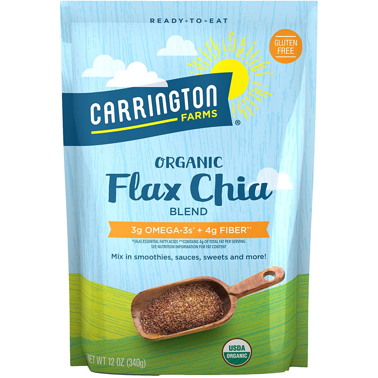 Carrington Farms Flax Chia Blend, Gluten Free, USDA Organic, 12 Ounce $2.61 with s/s