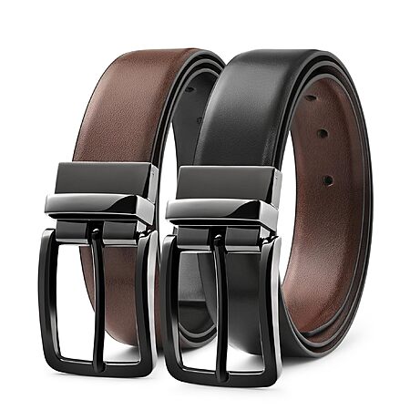 Milorde Men’s Black/Brown Reversible Leather Belt (Size 34) $7.09 + Free Shipping w/ Prime or on $35+