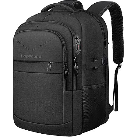 Lapsouno TSA Friendly Travel Backpack w/ 17" Laptop Slot (Black) $19.99 + Free Shipping w/ Prime or on $35+
