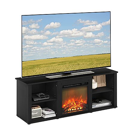 Prime Members: 60% Off Furinno TV Stand with Fireplace