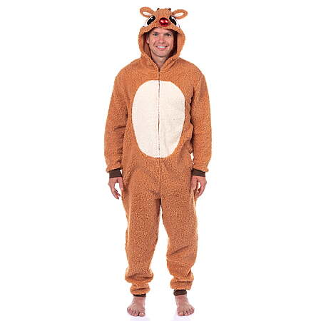Rudolph Christmas Men's Matching Family Pajamas Union Suit (Sizes M - XL) $7 