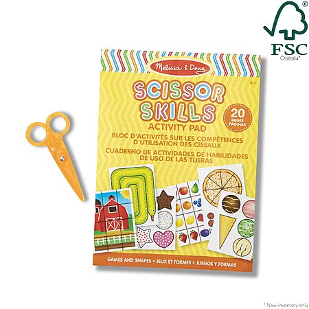 20-pg Melissa & Doug Scissor Skills Activity Book w/ Pair of Child-Safe Scissors $2.95 