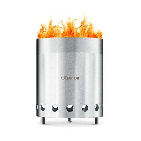 6" Campior Smokeless Wood Burning Fire Pit Stove w/ Ash Pan, Stand & Carry Bag $17.30 + Free Shipping w/ Prime or on $35+