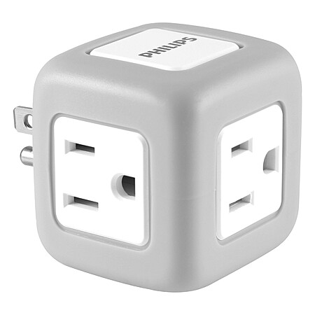 Philips 3-Outlet Grounded Cube Tap with Surge Protection (Gray) $3.99 + Free Shipping w/ Target 360, Circle Card, or on $35+