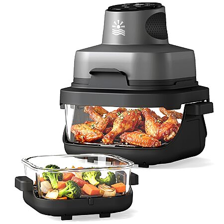 4-in-1 Glass Air Fryer w/ Dual Containers & Lids (4.2QT + 1.6QT Dual Glass) $53.99 + Free Shipping