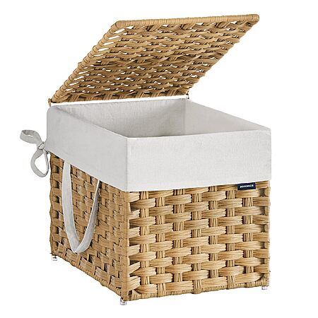 36L SONGMICS Synthetic Rattan Laundry Hamper w/ Lid & Handles (Goose Yellow) $28.64 + Free Shipping w/ Prime or on $35+