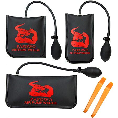 3-Piece Commercial Grade Air Wedge Pump Kit (Small/Medium/Large Inflatable Shim Bags) $13.49 + Free Shipping w/ Prime or on $35+