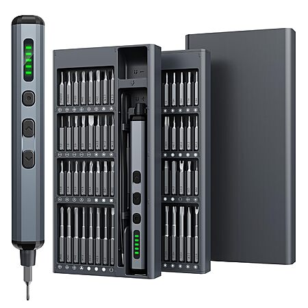 68-in-1 Mini Electric Screwdriver Set w/ 64 S2 Precision Bits, 5 Torque Levels & 4 LED Lights $32.99 + Free Shipping w/ Prime or on $35+