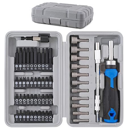 54-Piece Apollo Tools Screwdriver & Nut Driver Bit Set w/ Ratcheting Handle & Flexible Extension $18.05 + Free Shipping w/ Prime or on $35+