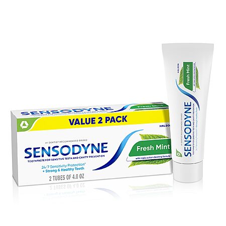 Select Accts: 2-Pk 4-Oz Sensodyne Fresh Mint Sensitive Toothpaste $10.60 w/ S&S