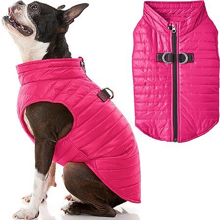 Gooby Puffer Vest Dog Jacket w/ Dual D-Ring & Zipper Guard (Pink, X-Small) $5.00 + Free Shipping w/ Prime or on $35+