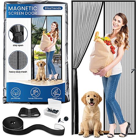 Prime Members: 38" x 83" BlissTrends Magnetic Screen Door (Black) $8.99 + Free Shipping