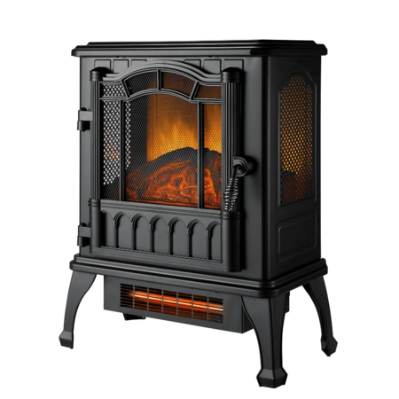 Open Box: Mainstays 3D Electric Stove Heater w/ Life-like Flame (Black ...