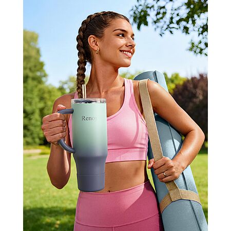Renoj 40-Ounce Insulated Mug w/ FlexSlide Lid & Handle (Blue Gradient) $5.75 + Free Shipping w/ Prime or on $35+