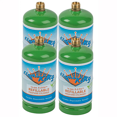 4-Pk 16.4-oz Flame King E-Z Fill Refillable Propane Cylinder Tanks