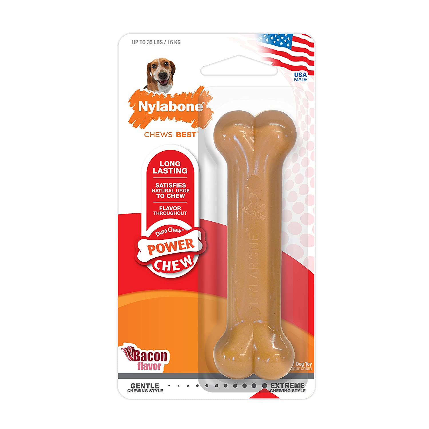 Nylabone Dura Chew Petit Bacon Flavored Bone Dog Chew Toy [Bacon, 1 Ct] $2.48