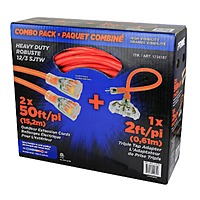 Costco Members: 2-Pack 50' Prime Neon Extension Cord w/ 2' Triple Tap Adapter