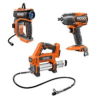 18V Cordless 3-Tool Combo Kit w/ Brushless 1/2 in. Mid-Torque Impact Wrench, Grease Gun, & Digital Inflator (Tools Only) $199