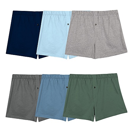 Fruit of the Loom mens Tag-free (Knit & Woven) Boxer Shorts, 100% Cotton Knit - 6 Pack Assorted Colors $15.04