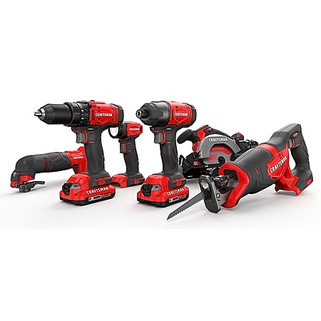 CRAFTSMAN 20-volt Max 6-Tool Power Tool Combo Kit with Soft Case (2-Batteries and Charger Included) Lowes.com - $199.00