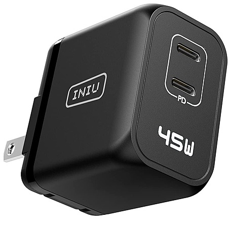 INIU 45W USB C Fast Foldable Wall Charger $8 + Free Shipping w/ Prime or orders $35+