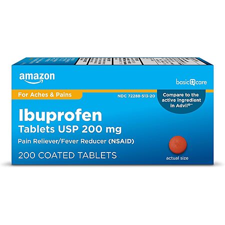 200-Count Amazon Basic Care Ibuprofen Tablets $3.50 w/ Subscribe & Save