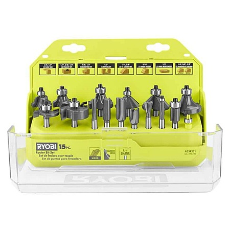 RYOBI Shank Carbide Router Bit Set (15-Piece), $37.97, FS, Home Depot ...